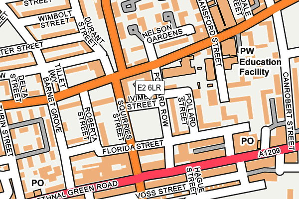 E2 6LR map - OS OpenMap – Local (Ordnance Survey)