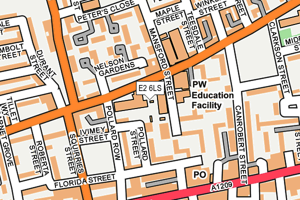 E2 6LS map - OS OpenMap – Local (Ordnance Survey)