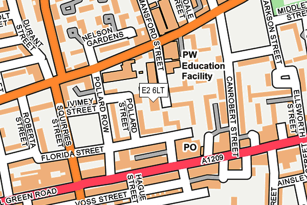E2 6LT map - OS OpenMap – Local (Ordnance Survey)