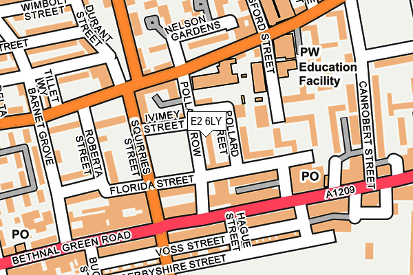 E2 6LY map - OS OpenMap – Local (Ordnance Survey)