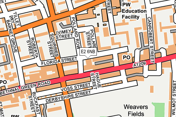 E2 6NB map - OS OpenMap – Local (Ordnance Survey)