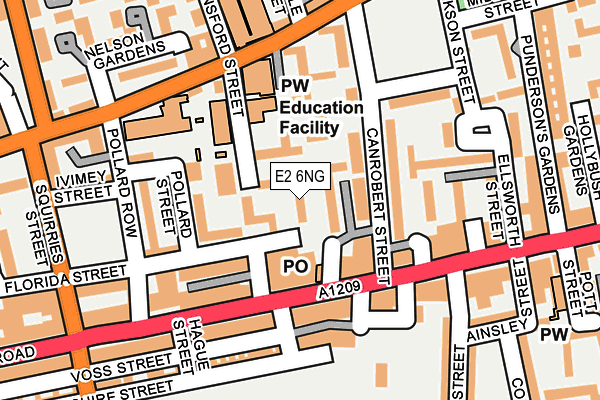 E2 6NG map - OS OpenMap – Local (Ordnance Survey)