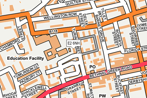 E2 6NH map - OS OpenMap – Local (Ordnance Survey)