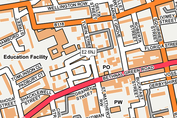E2 6NJ map - OS OpenMap – Local (Ordnance Survey)
