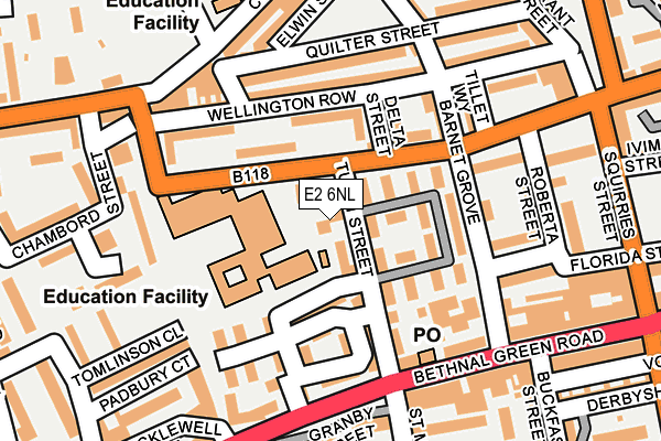 E2 6NL map - OS OpenMap – Local (Ordnance Survey)