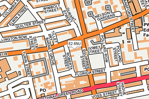 E2 6NU map - OS OpenMap – Local (Ordnance Survey)