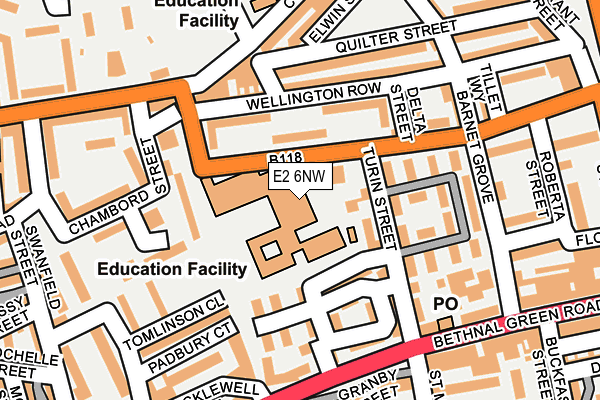 E2 6NW map - OS OpenMap – Local (Ordnance Survey)