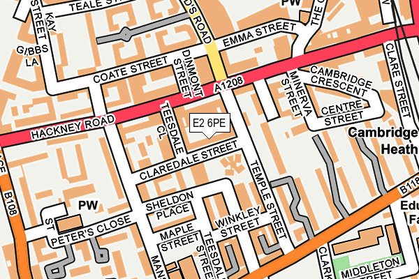 E2 6PE map - OS OpenMap – Local (Ordnance Survey)