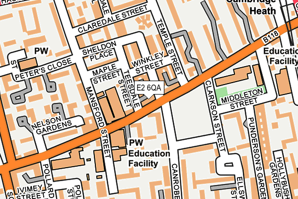 E2 6QA map - OS OpenMap – Local (Ordnance Survey)