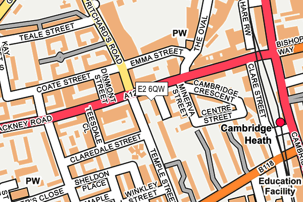 E2 6QW map - OS OpenMap – Local (Ordnance Survey)