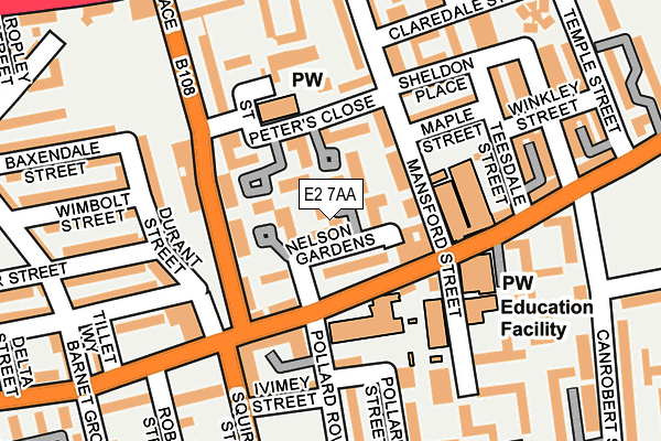 E2 7AA map - OS OpenMap – Local (Ordnance Survey)
