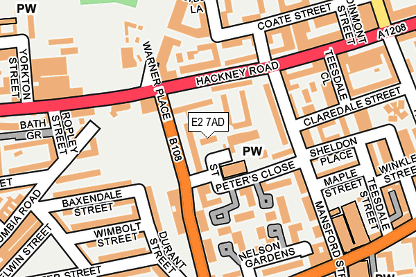 E2 7AD map - OS OpenMap – Local (Ordnance Survey)