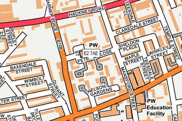 E2 7AE map - OS OpenMap – Local (Ordnance Survey)