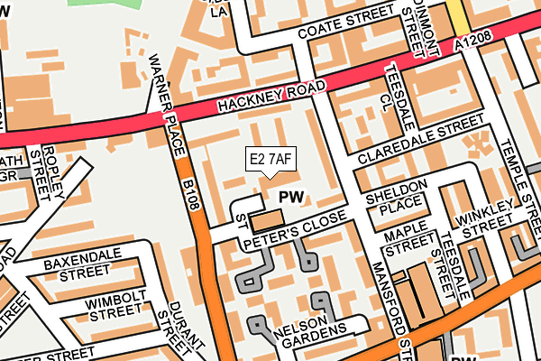 E2 7AF map - OS OpenMap – Local (Ordnance Survey)