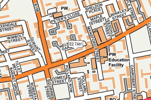 E2 7AH map - OS OpenMap – Local (Ordnance Survey)