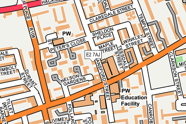 E2 7AJ map - OS OpenMap – Local (Ordnance Survey)