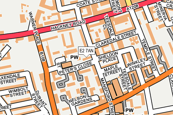 E2 7AN map - OS OpenMap – Local (Ordnance Survey)