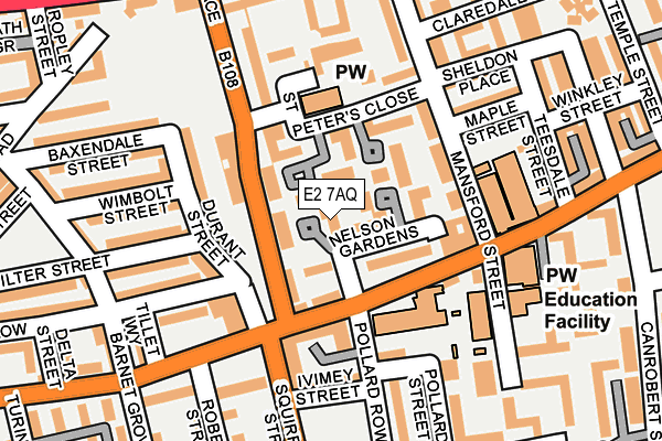 E2 7AQ map - OS OpenMap – Local (Ordnance Survey)