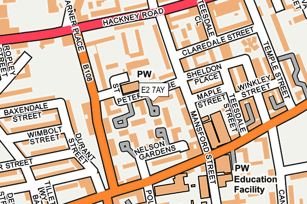 E2 7AY map - OS OpenMap – Local (Ordnance Survey)