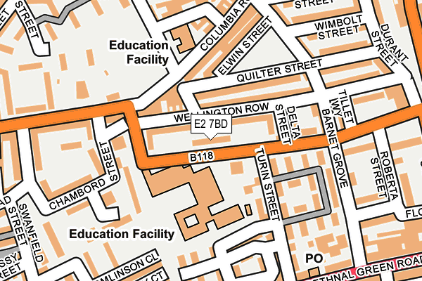 E2 7BD map - OS OpenMap – Local (Ordnance Survey)