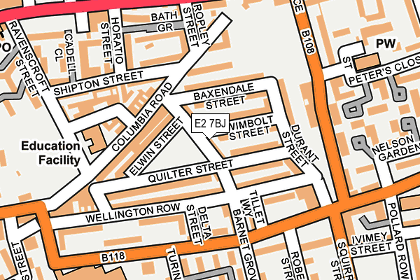 E2 7BJ map - OS OpenMap – Local (Ordnance Survey)