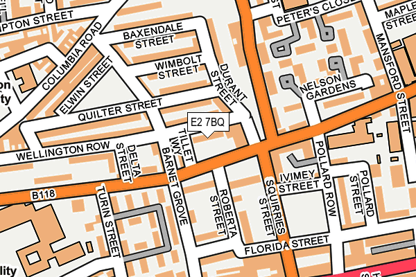 E2 7BQ map - OS OpenMap – Local (Ordnance Survey)