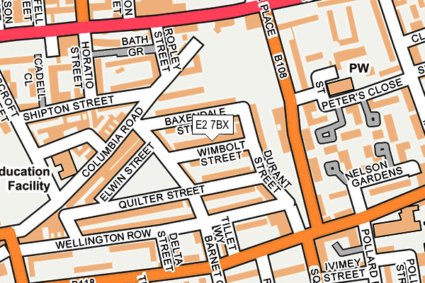 E2 7BX map - OS OpenMap – Local (Ordnance Survey)
