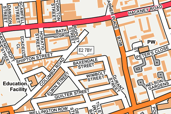 E2 7BY map - OS OpenMap – Local (Ordnance Survey)