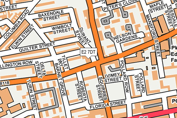 E2 7DT map - OS OpenMap – Local (Ordnance Survey)