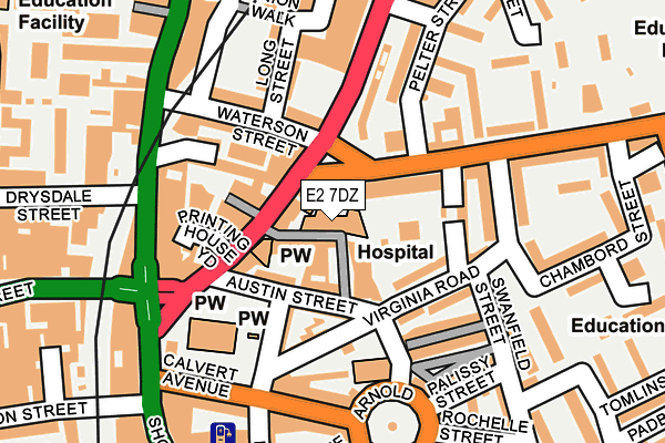 E2 7DZ map - OS OpenMap – Local (Ordnance Survey)
