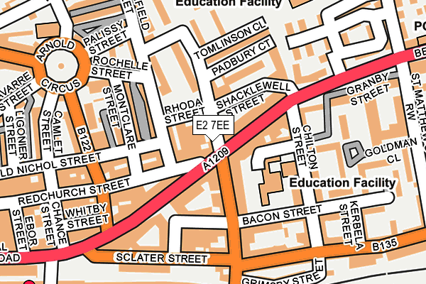E2 7EE map - OS OpenMap – Local (Ordnance Survey)