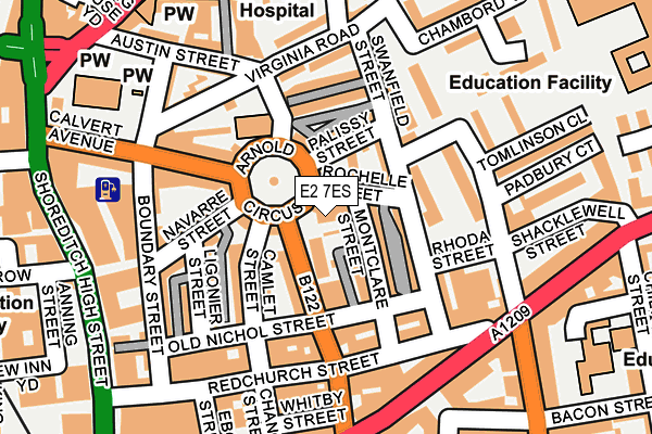 E2 7ES map - OS OpenMap – Local (Ordnance Survey)