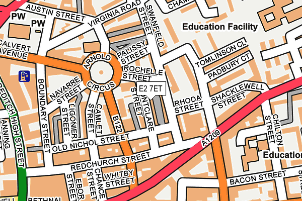 E2 7ET map - OS OpenMap – Local (Ordnance Survey)
