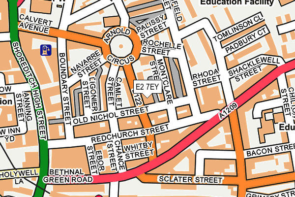 E2 7EY map - OS OpenMap – Local (Ordnance Survey)