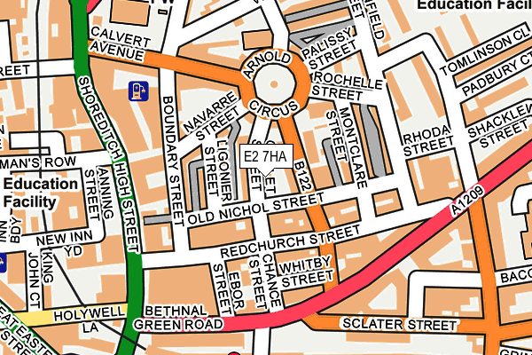 E2 7HA map - OS OpenMap – Local (Ordnance Survey)