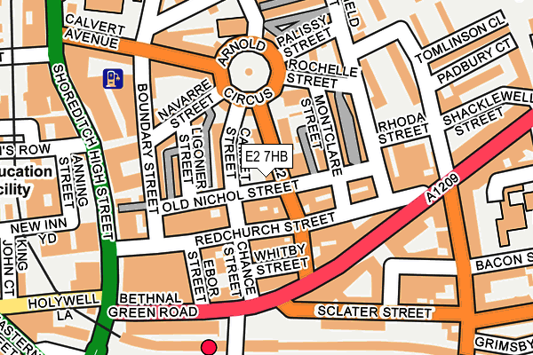 E2 7HB map - OS OpenMap – Local (Ordnance Survey)