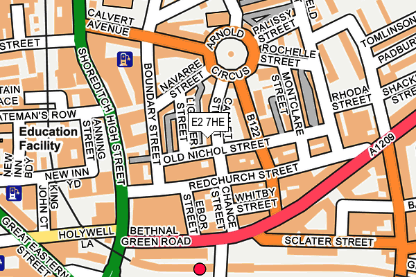 E2 7HE map - OS OpenMap – Local (Ordnance Survey)