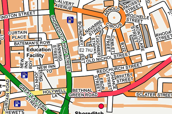 E2 7HJ map - OS OpenMap – Local (Ordnance Survey)