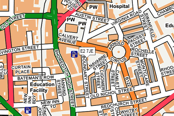 E2 7JE map - OS OpenMap – Local (Ordnance Survey)