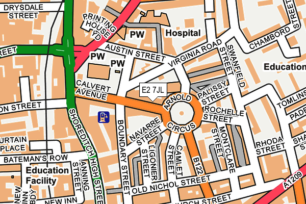 E2 7JL map - OS OpenMap – Local (Ordnance Survey)