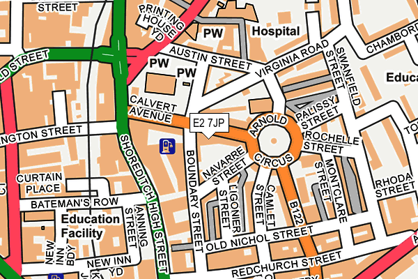 E2 7JP map - OS OpenMap – Local (Ordnance Survey)