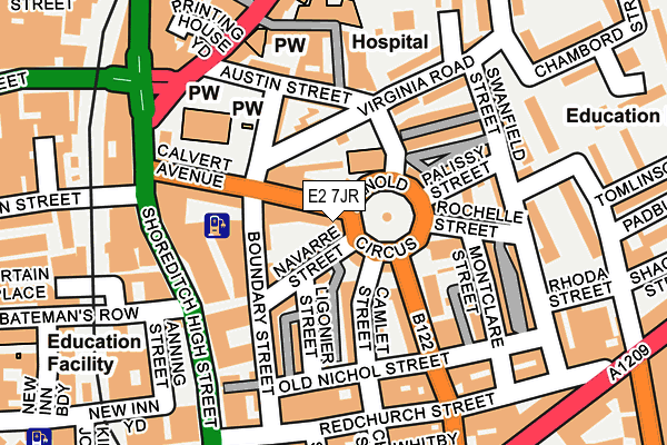 E2 7JR map - OS OpenMap – Local (Ordnance Survey)