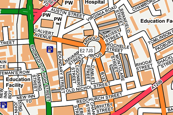E2 7JS map - OS OpenMap – Local (Ordnance Survey)