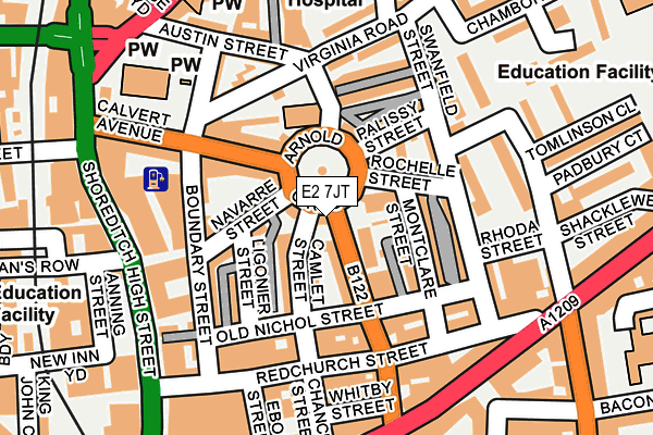 E2 7JT map - OS OpenMap – Local (Ordnance Survey)