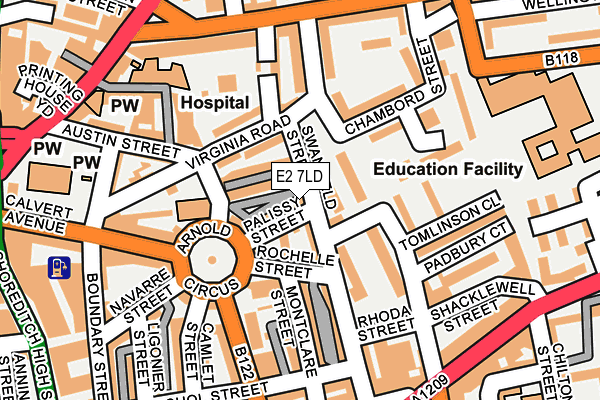 E2 7LD map - OS OpenMap – Local (Ordnance Survey)