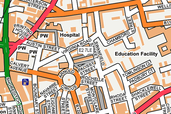 E2 7LE map - OS OpenMap – Local (Ordnance Survey)