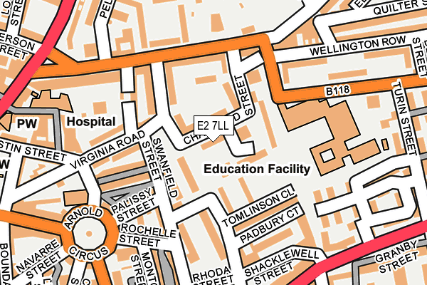 E2 7LL map - OS OpenMap – Local (Ordnance Survey)