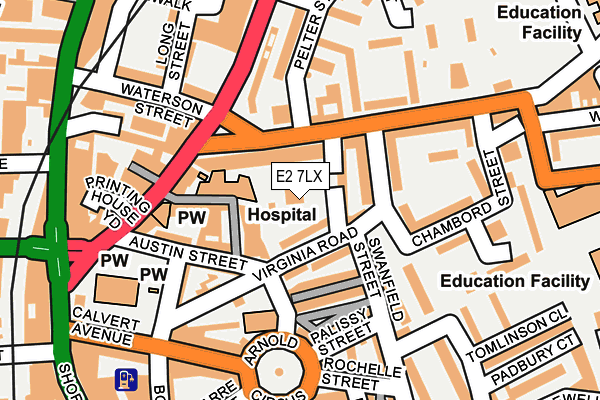 E2 7LX map - OS OpenMap – Local (Ordnance Survey)