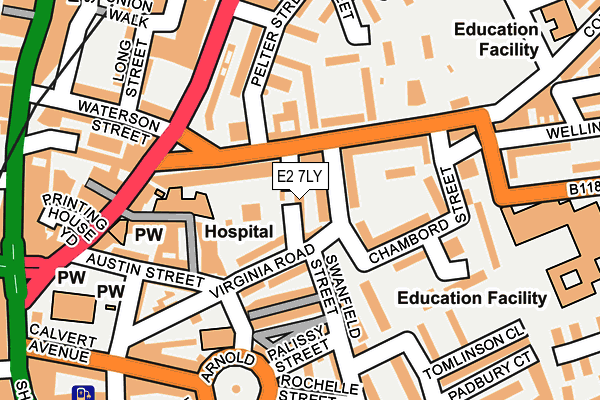E2 7LY map - OS OpenMap – Local (Ordnance Survey)