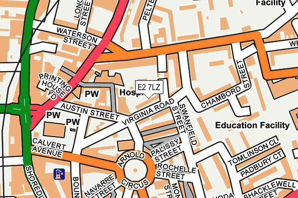 E2 7LZ map - OS OpenMap – Local (Ordnance Survey)